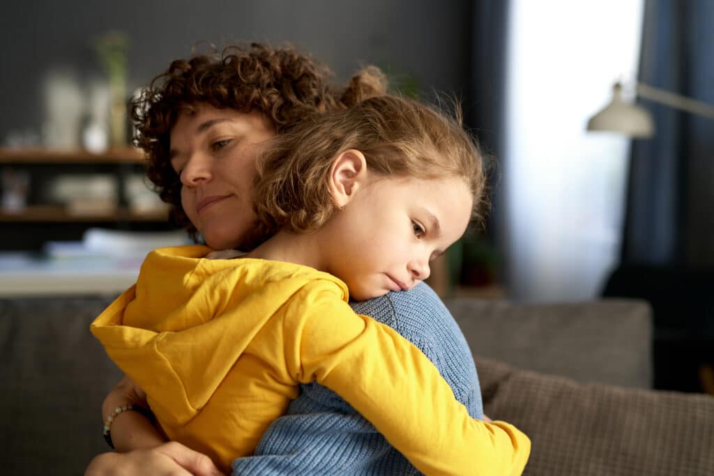 Woman holding a child
