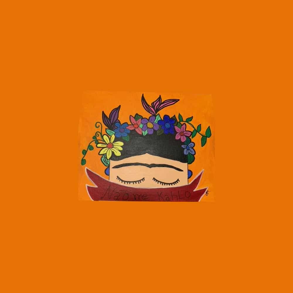 Illustration of someone with flowers in hair