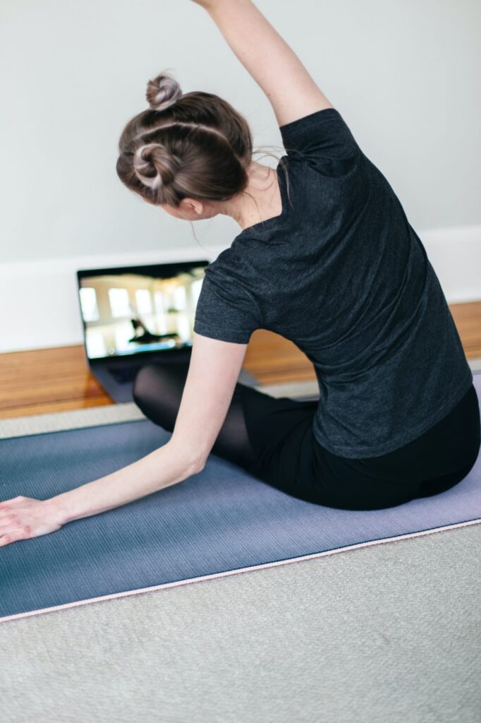 Woman doing stretches