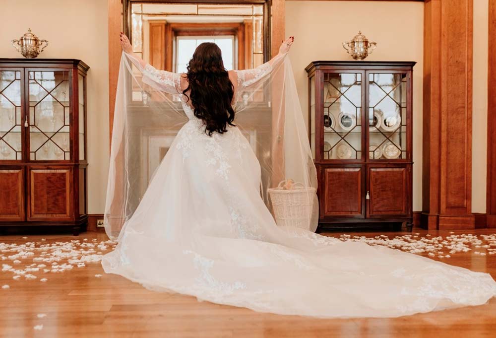 Woman in wedding dress