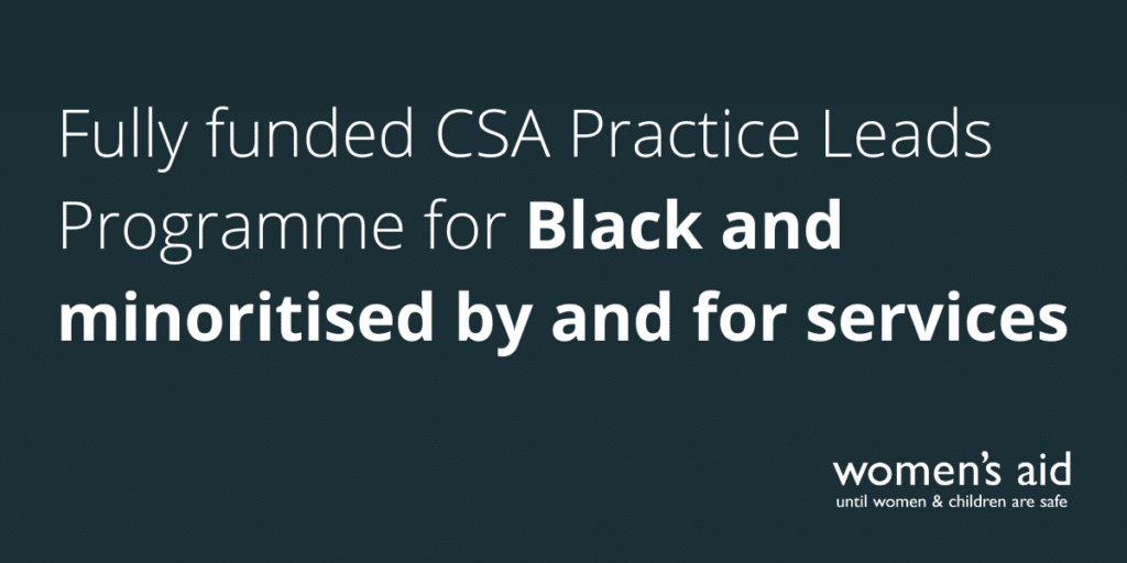 Fully funded CSA Practise Leads Programme for Black and minoritised by and for services