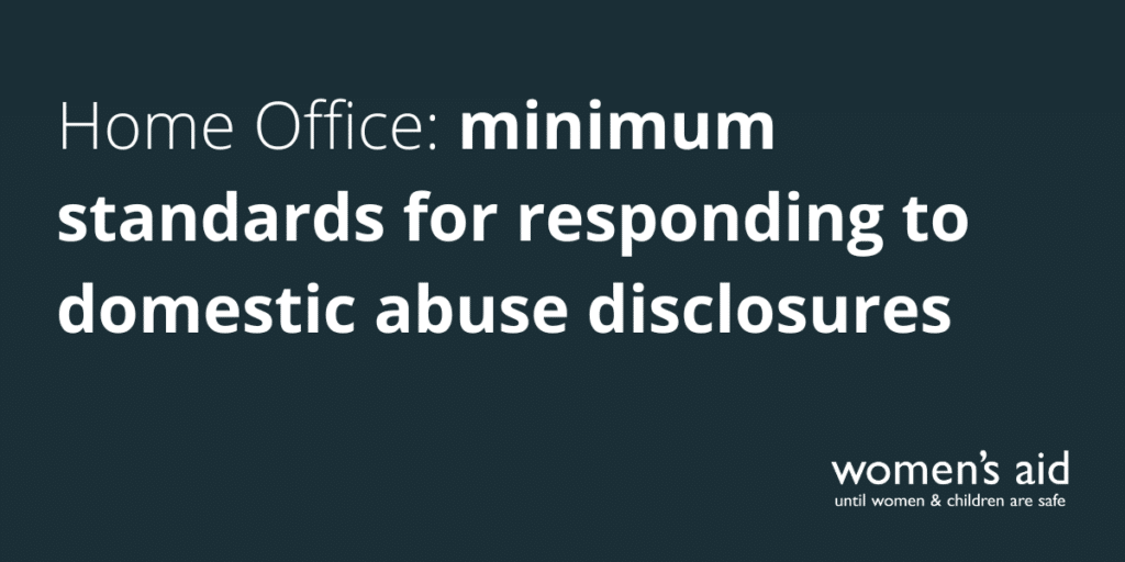 Home Office: minimum standards for responding to domestic abuse disclosures