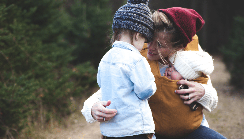 Woman with children